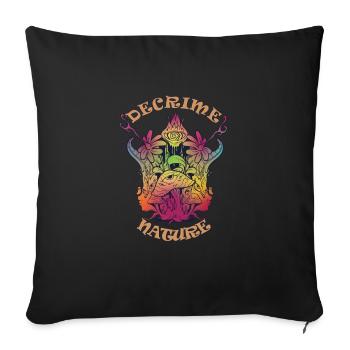 Decrime Nature Champignon Magique Coloré Trippy - Housse de coussin décorative 45 x 45 cm - noir - Devant