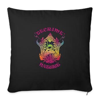 Decrime Nature Colorful Magic Mushroom Trippy - Sofakissenbezug 45 x 45 cm - Schwarz - Vorne