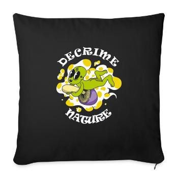 Decrime Nature Champignon Magique Coloré Trippy - Housse de coussin décorative 45 x 45 cm - noir - Devant