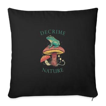 Decrime Nature Champignon Magique Coloré Grenouille - Housse de coussin décorative 45 x 45 cm - noir - Devant