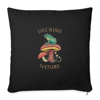 Decrime Nature Champignon Magique Coloré Grenouille - Housse de coussin décorative 45 x 45 cm - noir - Devant