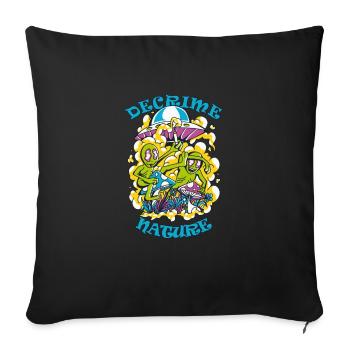 Decrime Nature Colorful Magic Mushroom Aliens - Sofakissenbezug 45 x 45 cm - Schwarz - Vorne