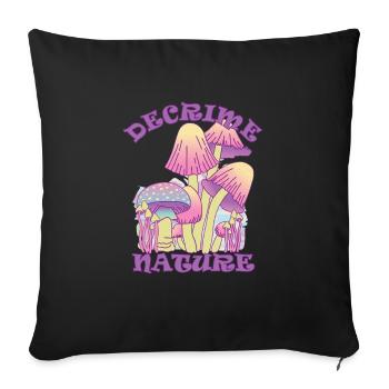 Decrime Nature Colorful Magic Mushroom Trippy - Sofakissenbezug 45 x 45 cm - Schwarz - Vorne