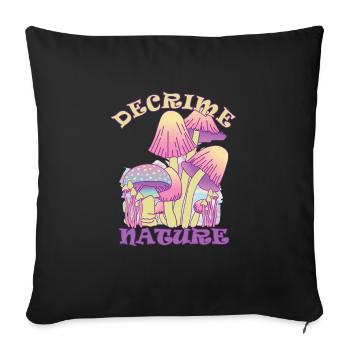 Decrime Nature Colorful Magic Mushroom Trippy - Sofakissenbezug 45 x 45 cm - Schwarz - Vorne
