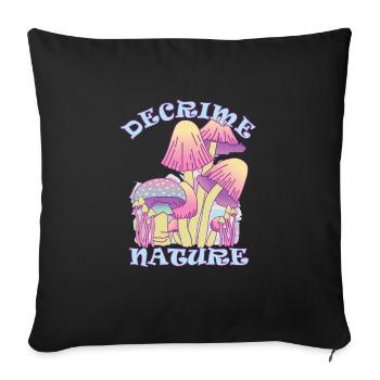 Decrime Nature Colorful Magic Mushroom Trippy - Sofakissenbezug 45 x 45 cm - Schwarz - Vorne