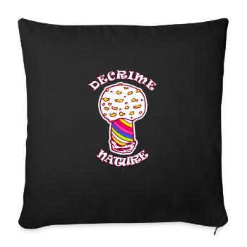Decrime Nature Colorful Magic Mushroom Trippy - Sofakissenbezug 45 x 45 cm - Schwarz - Vorne