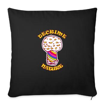 Decrime Nature Colorful Magic Mushroom Trippy - Sofakissenbezug 45 x 45 cm - Schwarz - Vorne