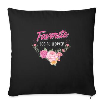 Travailleur social vous êtes le meilleur aidant - Housse de coussin décorative 45 x 45 cm - noir - Devant