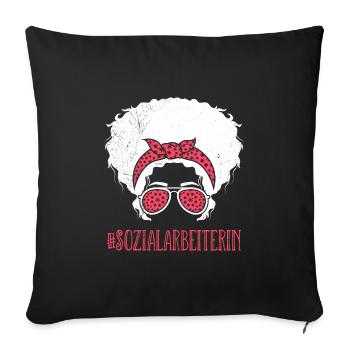Travailleur social Je suis travailleur social - Housse de coussin décorative 45 x 45 cm - noir - Devant