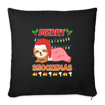 Merry Snoozemas Faultier Faulheit - Sofakissenbezug 45 x 45 cm - Schwarz - Vorne