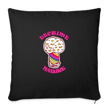 Decrime Nature Colorful Magic Mushroom Trippy - Sofakissenbezug 45 x 45 cm - Schwarz - Vorne