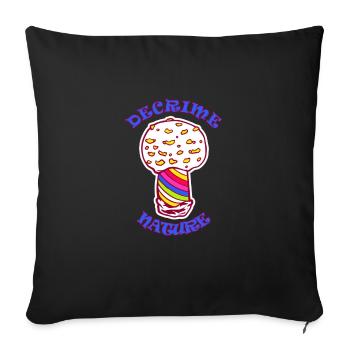 Decrime Nature Champignon Magique Coloré Trippy - Housse de coussin décorative 45 x 45 cm - noir - Devant