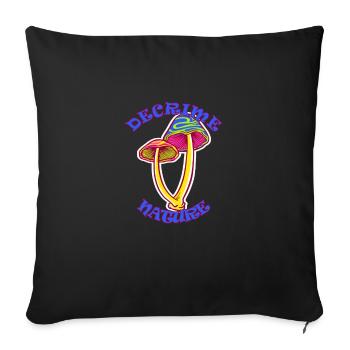 Decrime Nature Colorful Magic Mushroom Trippy - Sofakissenbezug 45 x 45 cm - Schwarz - Vorne
