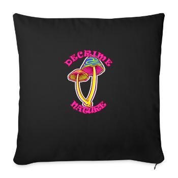 Decrime Nature Champignon Magique Coloré Trippy - Housse de coussin décorative 45 x 45 cm - noir - Devant