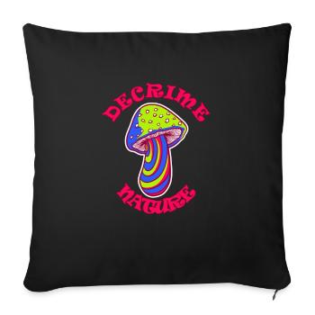 Decrime Nature Colorful Magic Mushroom Trippy - Sofakissenbezug 45 x 45 cm - Schwarz - Vorne