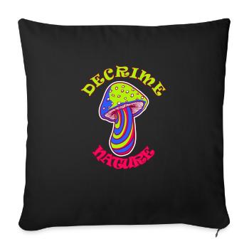 Decrime Nature Champignon Magique Coloré Trippy - Housse de coussin décorative 45 x 45 cm - noir - Devant