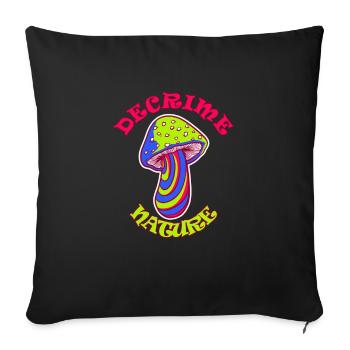 Decrime Nature Champignon Magique Coloré Trippy - Housse de coussin décorative 45 x 45 cm - noir - Devant