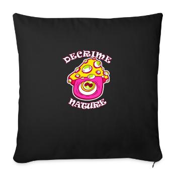 Decrime Nature Colorful Magic Mushroom Trippy - Sofakissenbezug 45 x 45 cm - Schwarz - Vorne