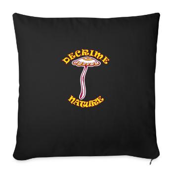 Decrime Nature Colorful Magic Mushroom Trippy - Sofakissenbezug 45 x 45 cm - Schwarz - Vorne