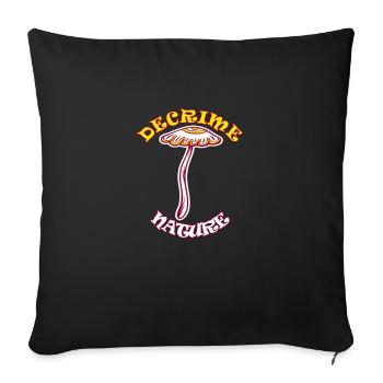 Decrime Nature Colorful Magic Mushroom Trippy - Sofakissenbezug 45 x 45 cm - Schwarz - Vorne
