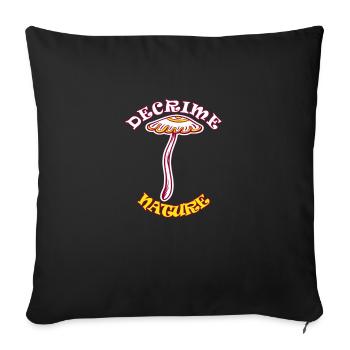 Decrime Nature Colorful Magic Mushroom Trippy - Sofakissenbezug 45 x 45 cm - Schwarz - Vorne