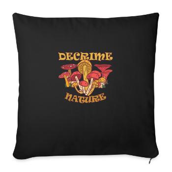 Decrime Nature Champignon Magique Coloré Trippy - Housse de coussin décorative 45 x 45 cm - noir - Devant