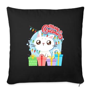 Merry Catmas Cats Children - Sofa pillowcase 17,3'' x 17,3'' (45 x 45 cm) - black - Front