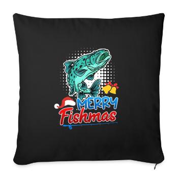 Pêcheur Noël Noël - Housse de coussin décorative 45 x 45 cm - noir - Devant