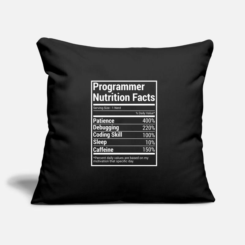 Programmer Nutrition Facts for programmers Sofa pillowcase 17,3'' x 17,3'' (45 x 45 cm)