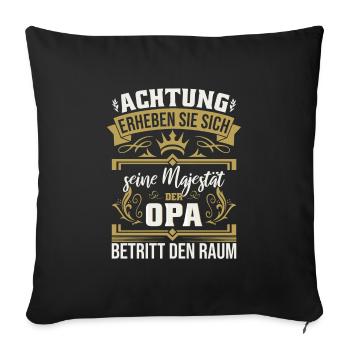 Attention Sa Majesté l'OPA entre dans la salle - Housse de coussin décorative 45 x 45 cm - noir - Devant