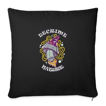 Decrime Nature Coloré Magic Mushroom Rocket - Housse de coussin décorative 45 x 45 cm - noir - Devant