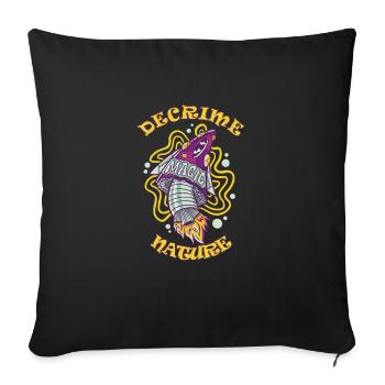Decrime Nature Coloré Magic Mushroom Rocket - Housse de coussin décorative 45 x 45 cm - noir - Devant
