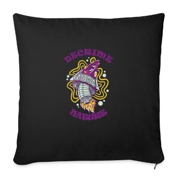 Decrime Nature Coloré Magic Mushroom Rocket - Housse de coussin décorative 45 x 45 cm - noir - Devant