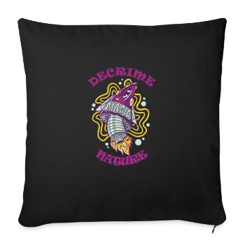 Decrime Nature Coloré Magic Mushroom Rocket - Housse de coussin décorative 45 x 45 cm - noir - Devant