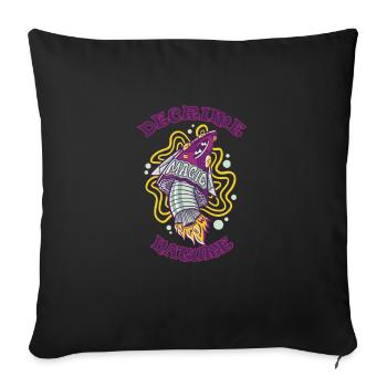 Decrime Nature Coloré Magic Mushroom Rocket - Housse de coussin décorative 45 x 45 cm - noir - Devant