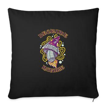 Decrime Nature Colorful Magic Mushroom Rocket - Sofakissenbezug 45 x 45 cm - Schwarz - Vorne