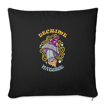 Decrime Nature Coloré Magic Mushroom Rocket - Housse de coussin décorative 45 x 45 cm - noir - Devant