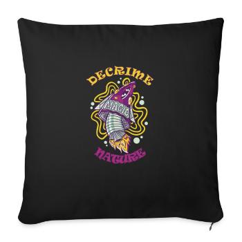 Decrime Nature Colorful Magic Mushroom Rocket - Sofakissenbezug 45 x 45 cm - Schwarz - Vorne