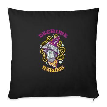 Decrime Nature Colorful Magic Mushroom Rocket - Sofakissenbezug 45 x 45 cm - Schwarz - Vorne