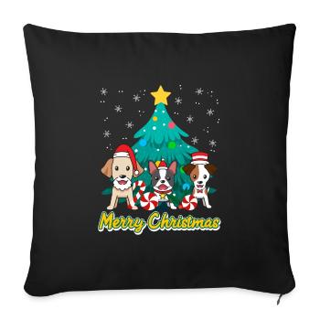 Dogs Christmas Merry Christmas Dog Owners - Sofa pillowcase 17,3'' x 17,3'' (45 x 45 cm) - black - Front