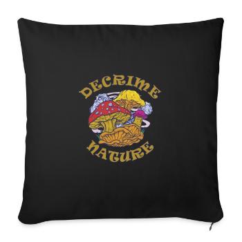 Decrime Nature Colorful Magic Mushroom Trippy - Sofakissenbezug 45 x 45 cm - Schwarz - Vorne