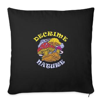 Decrime Nature Colorful Magic Mushroom Trippy - Sofakissenbezug 45 x 45 cm - Schwarz - Vorne