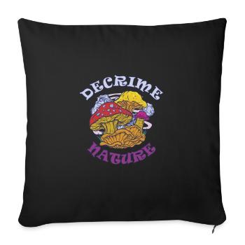 Decrime Nature Colorful Magic Mushroom Trippy - Sofakissenbezug 45 x 45 cm - Schwarz - Vorne