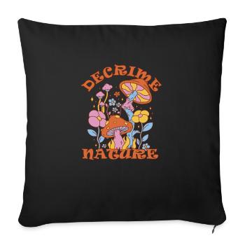 Decrime Nature Colorful Magic Mushroom Trippy - Sofakissenbezug 45 x 45 cm - Schwarz - Vorne