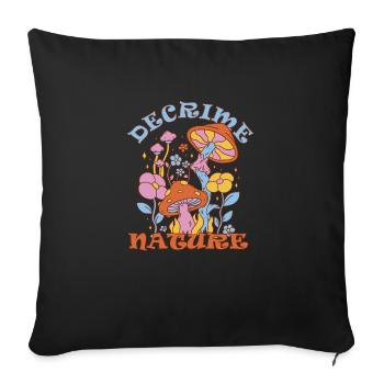 Decrime Nature Colorful Magic Mushroom Trippy - Sofakissenbezug 45 x 45 cm - Schwarz - Vorne