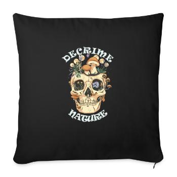Decrime Nature Colorful Magic Mushroom Skull - Sofakissenbezug 45 x 45 cm - Schwarz - Vorne