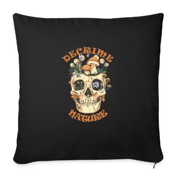 Decrime Nature Colorful Magic Mushroom Skull - Sofakissenbezug 45 x 45 cm - Schwarz - Vorne