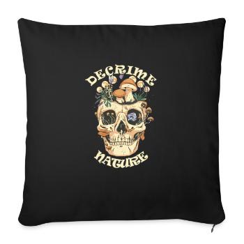 Decrime Nature Colorful Magic Mushroom Skull - Sofakissenbezug 45 x 45 cm - Schwarz - Vorne