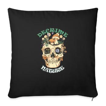 Decrime Nature Colorful Magic Mushroom Skull - Sofakissenbezug 45 x 45 cm - Schwarz - Vorne