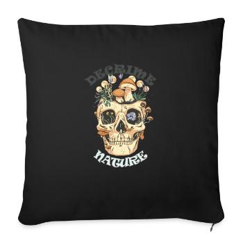 Decrime Nature Colorful Magic Mushroom Skull - Sofakissenbezug 45 x 45 cm - Schwarz - Vorne